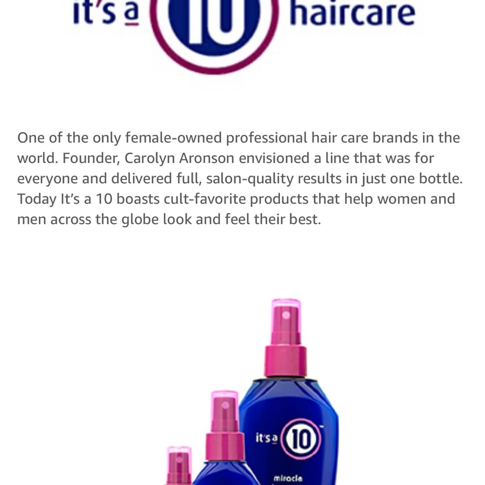NEW Its A 10 Miracle Hair Leave In Treatment 4oz